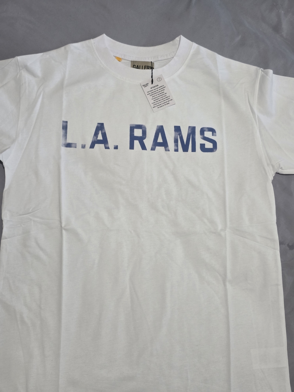 Gallery Dept White L.A. Rams Graphic Tee with Blue Print